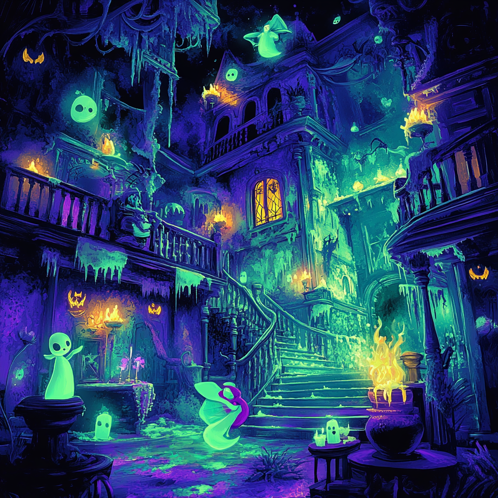 Spyro Explores Spooky Nintendo Mansion with Playful Ghosts