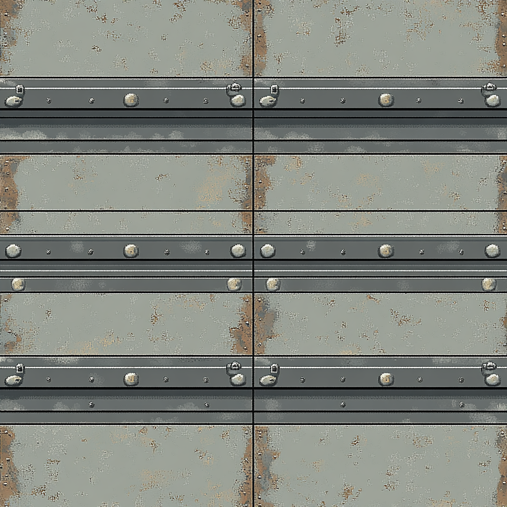 Steel I-Beam Texture: Industrial, Weathered Pixel Art Loop.