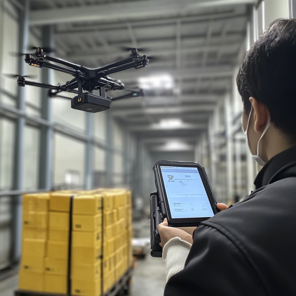 Steps to use mobile app for drone logistics delivery.