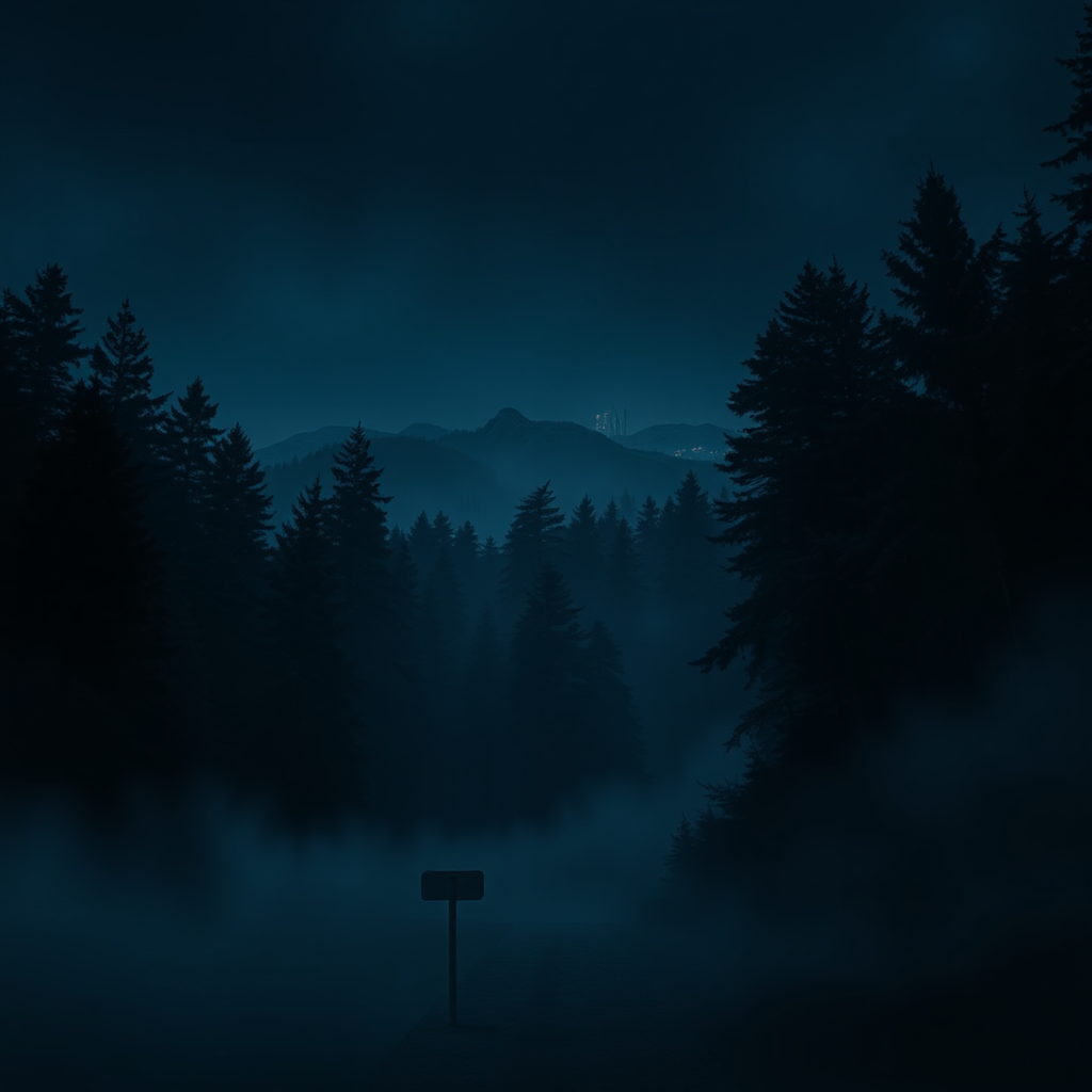 Stranger Things Forest Night Wallpaper: Misty Mysterious Scene