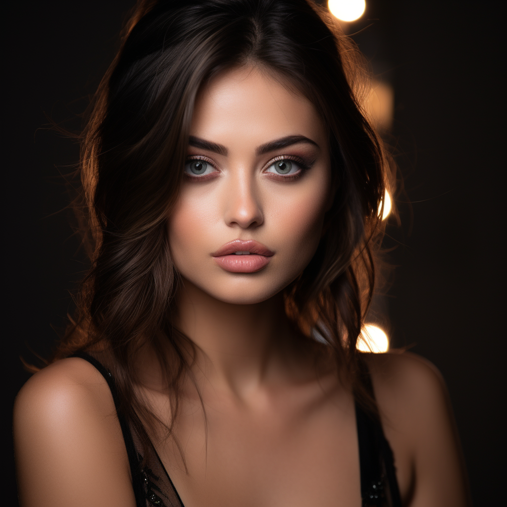 Stunning young model with makeup, like Kylie Jenner.