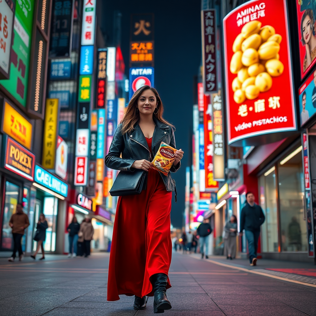 Stylish Woman in Tokyo with Aminian Pistachios