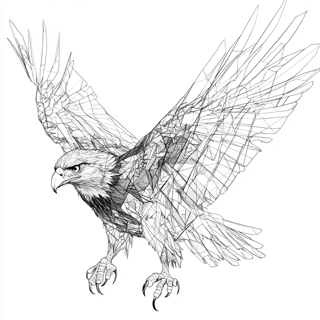 Stylized Philippine Eagle in Black and White