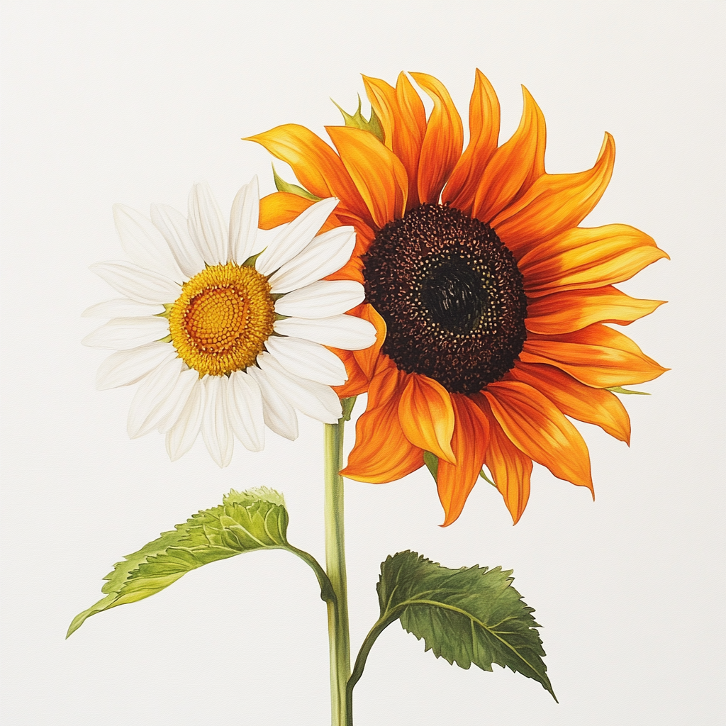 Sunflower and daisy