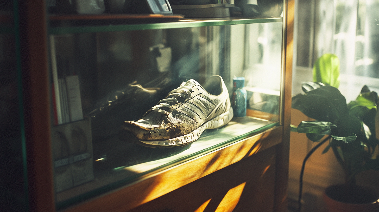 Sunlit Shoe Display in Home Office