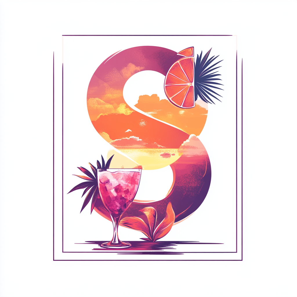 Sunset Sangria: Classy Modern Aesthetic White Square Design