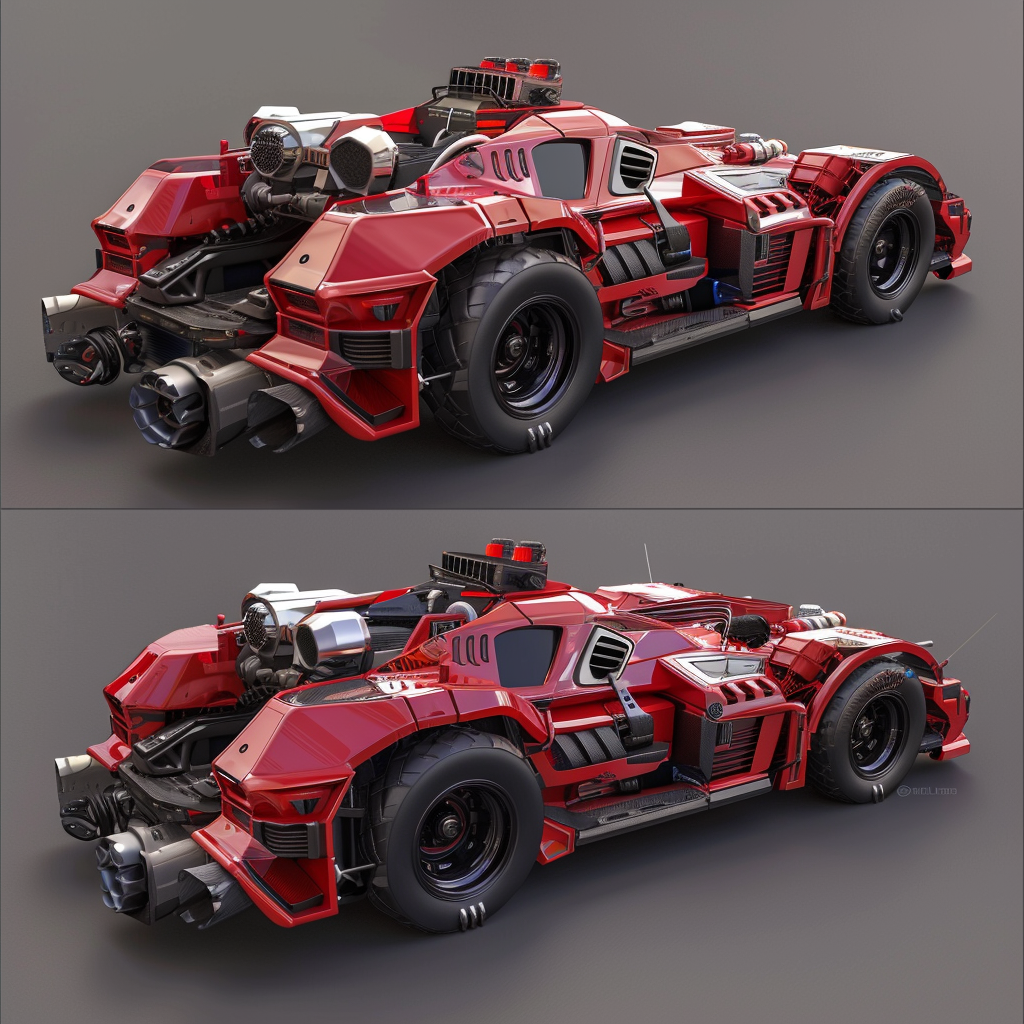 Super Fast Fire Truck in Futuristic City