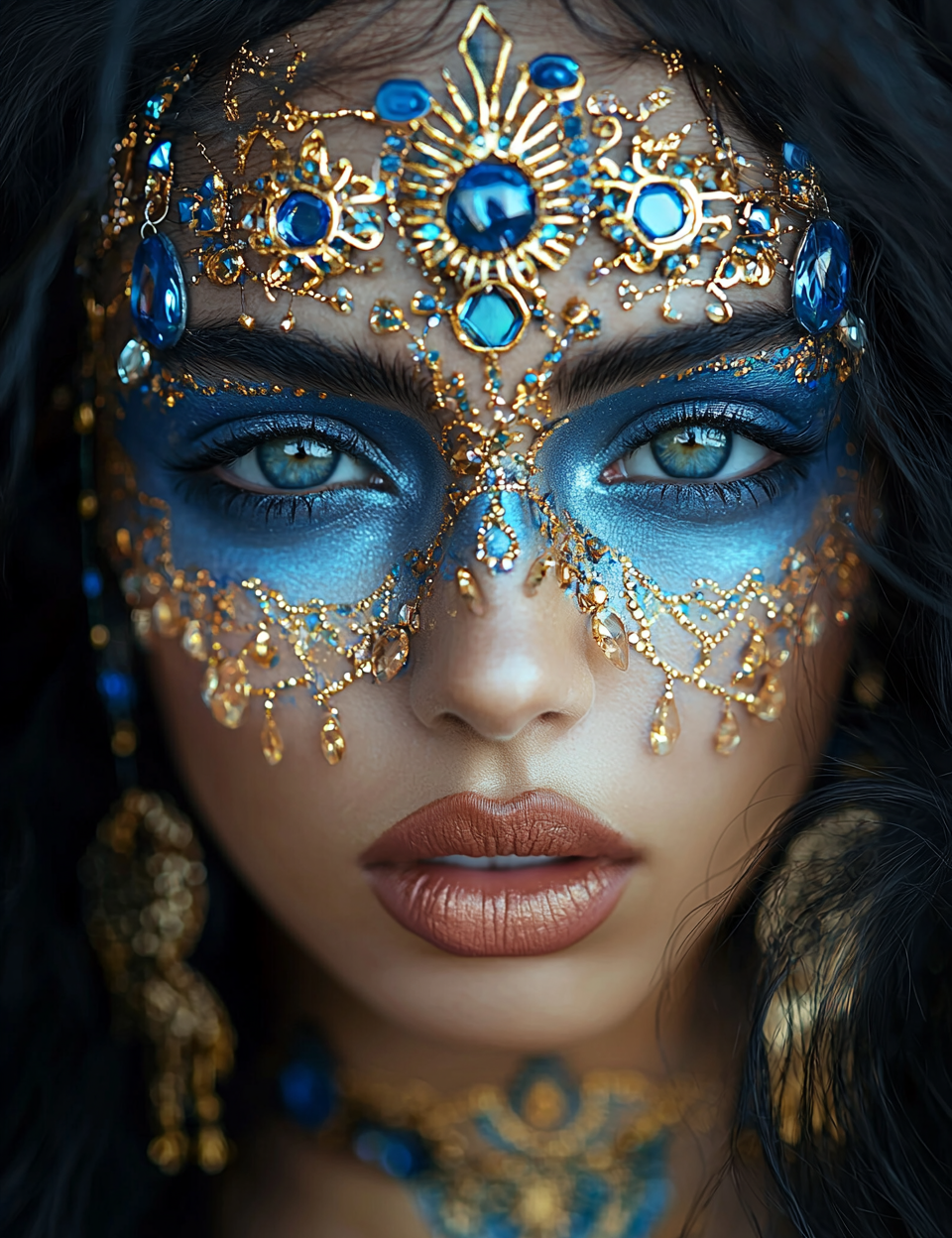 Surreal Portrait of AI Goddess with Creative Makeup