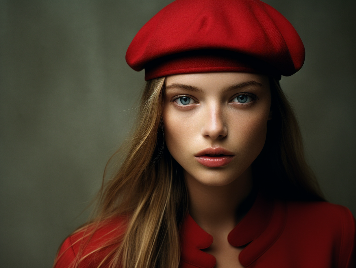 Beautiful Swedish girl in red hat