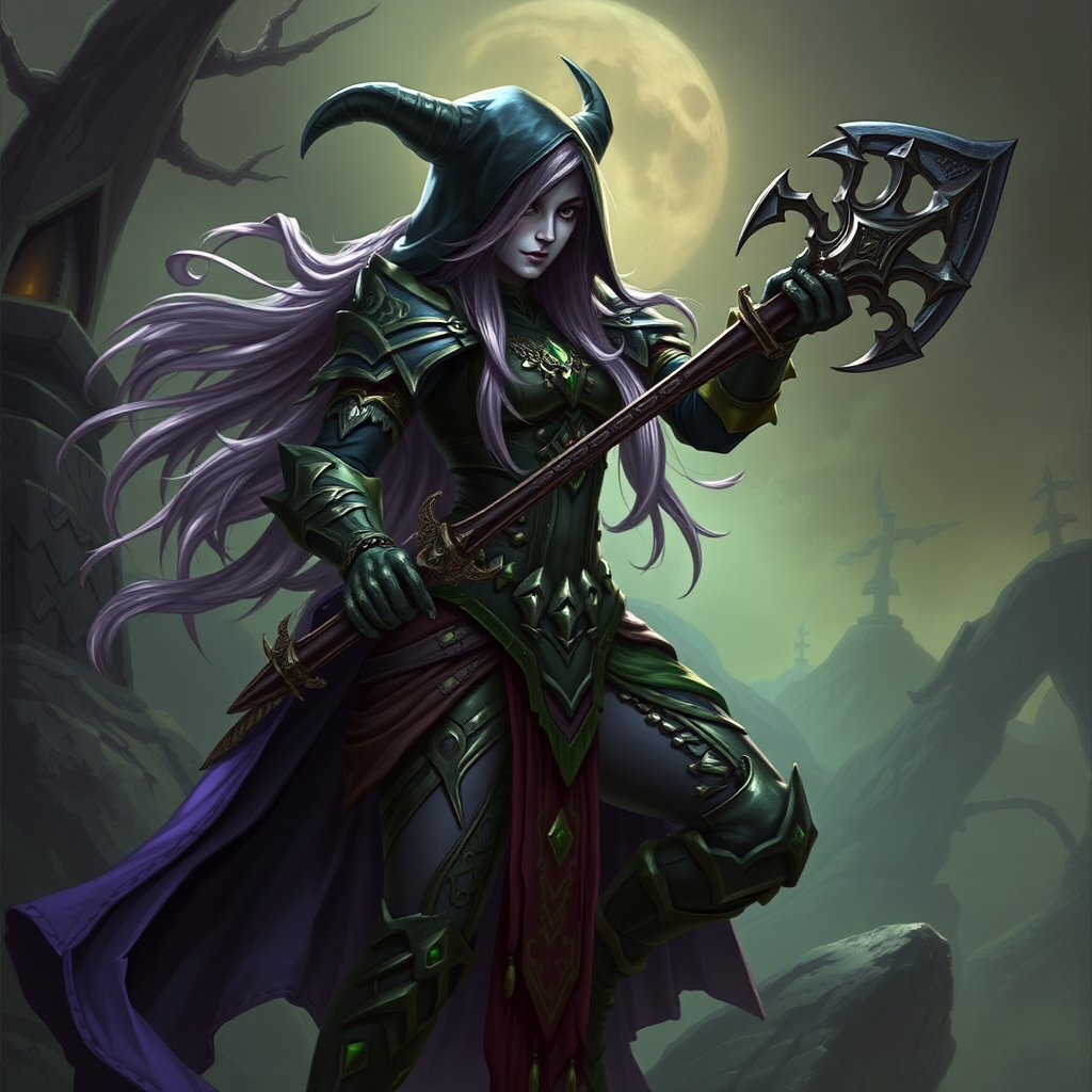 Sylvanas Windrunner in World of Warcraft game.