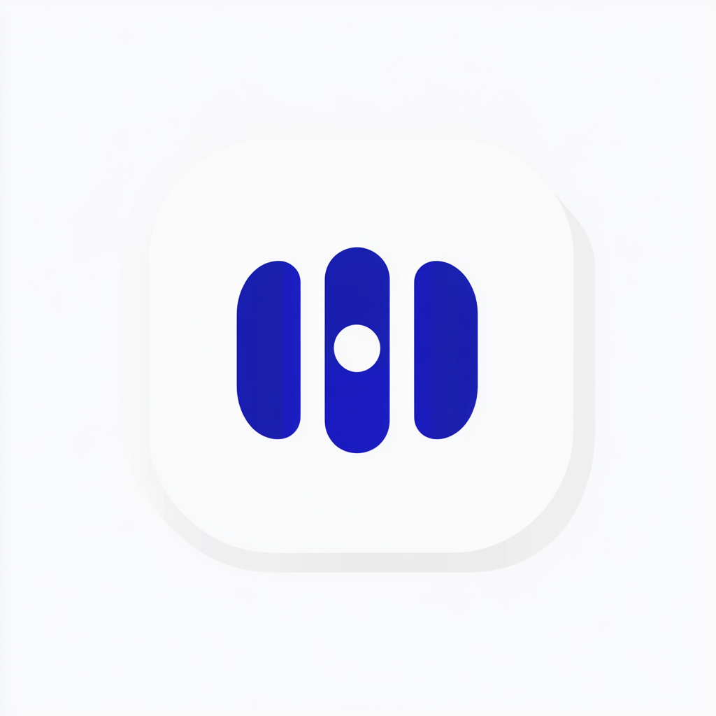 Symbol design for audio manager app with guidelines.