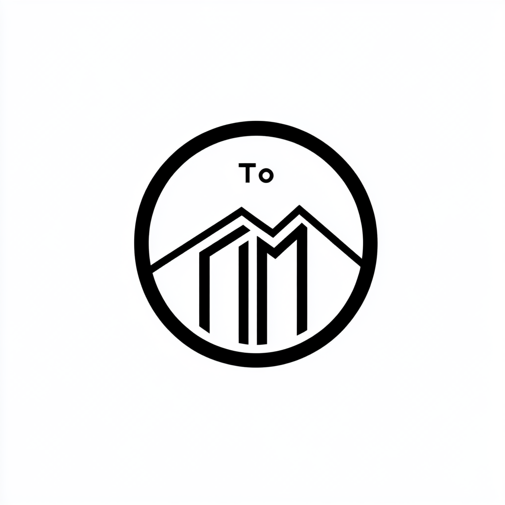 T and M Circle Logo with Mountain Detail