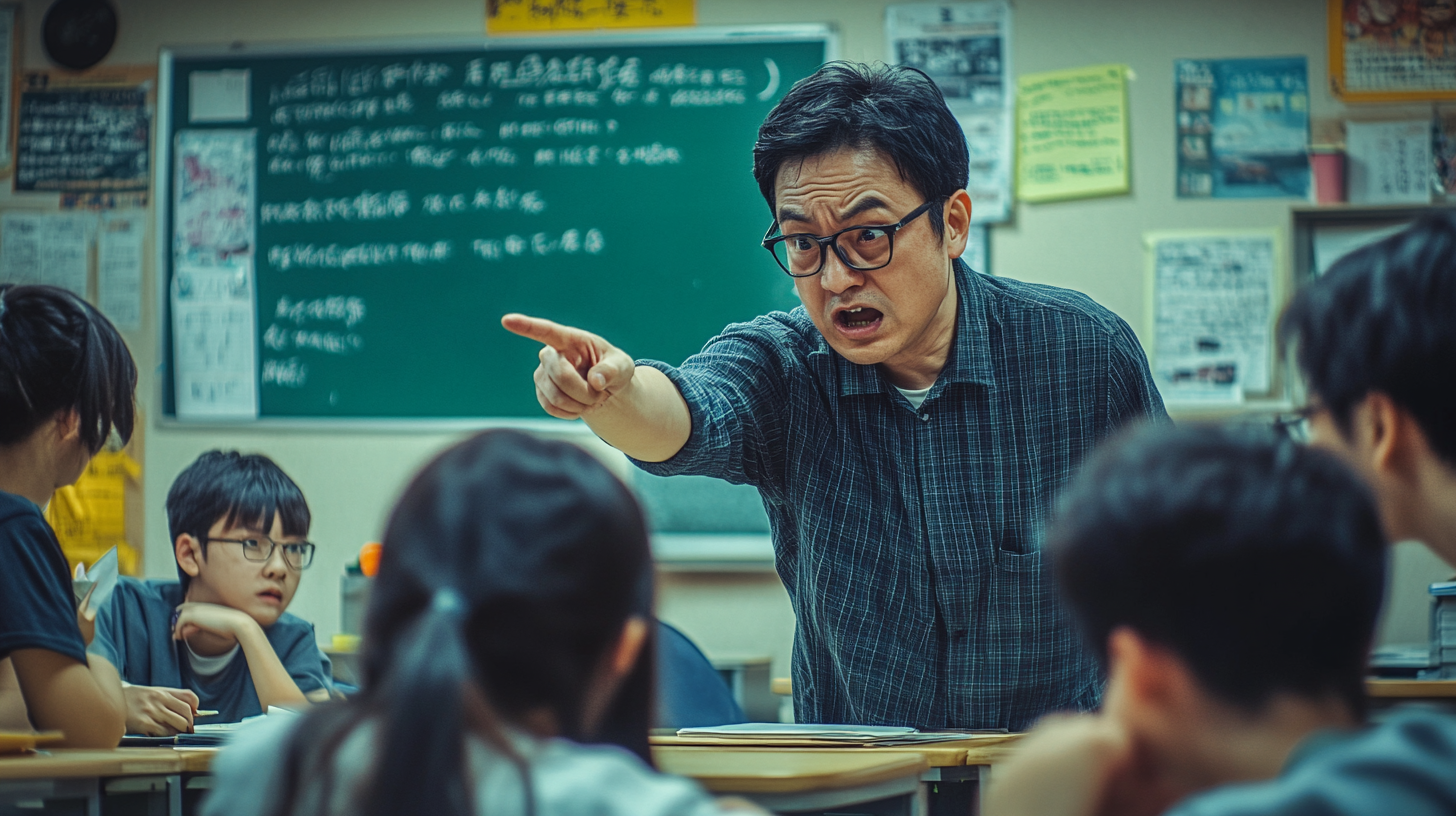 Taiwanese High School Classroom Teacher Scolding Student