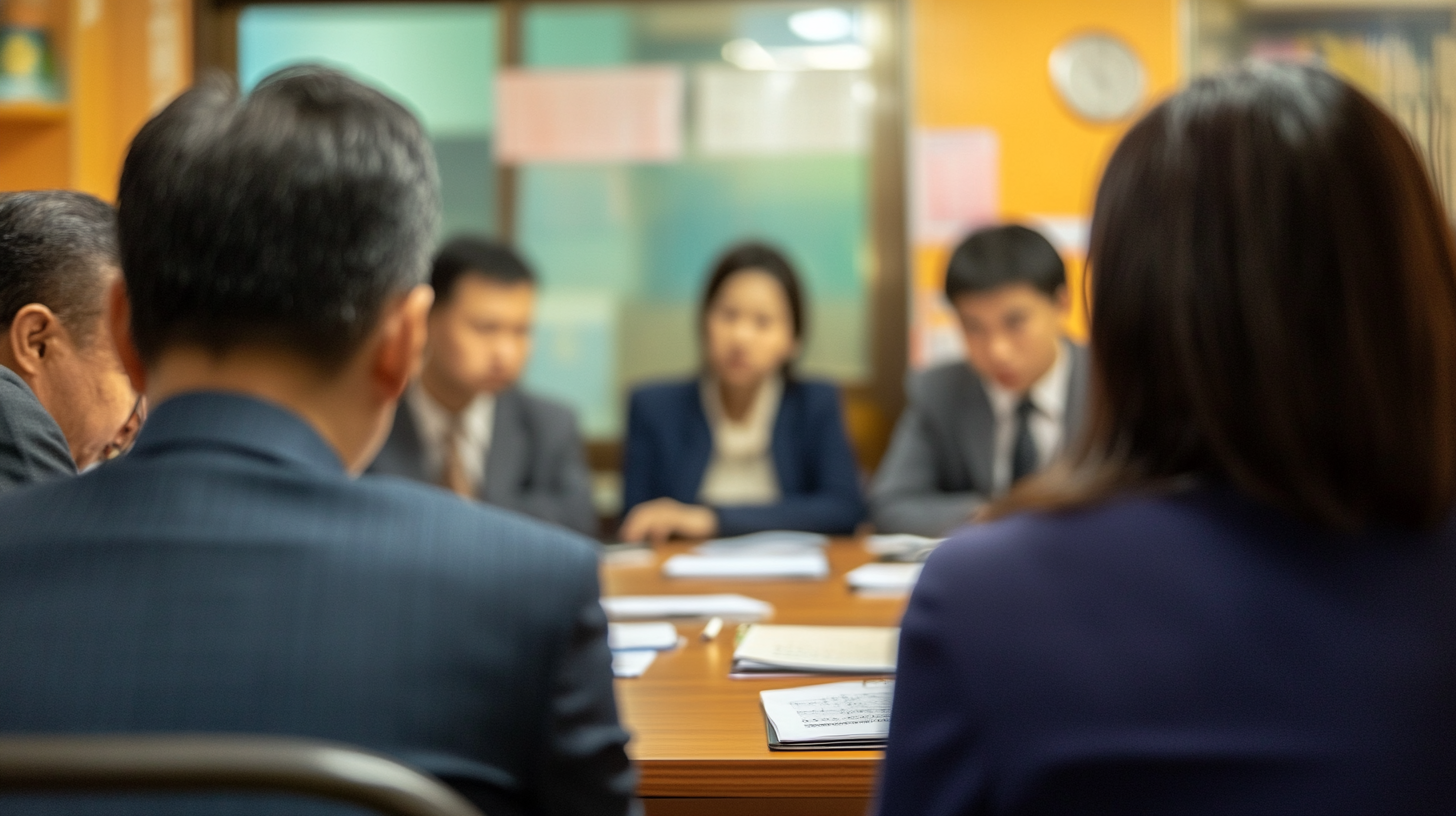 Taiwanese School Board Meeting: Intense Discussion Photograph