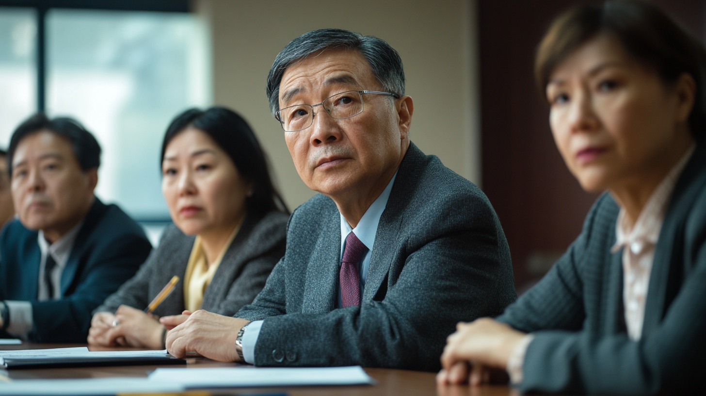 Taiwanese School Conference Room Meeting Table Setting