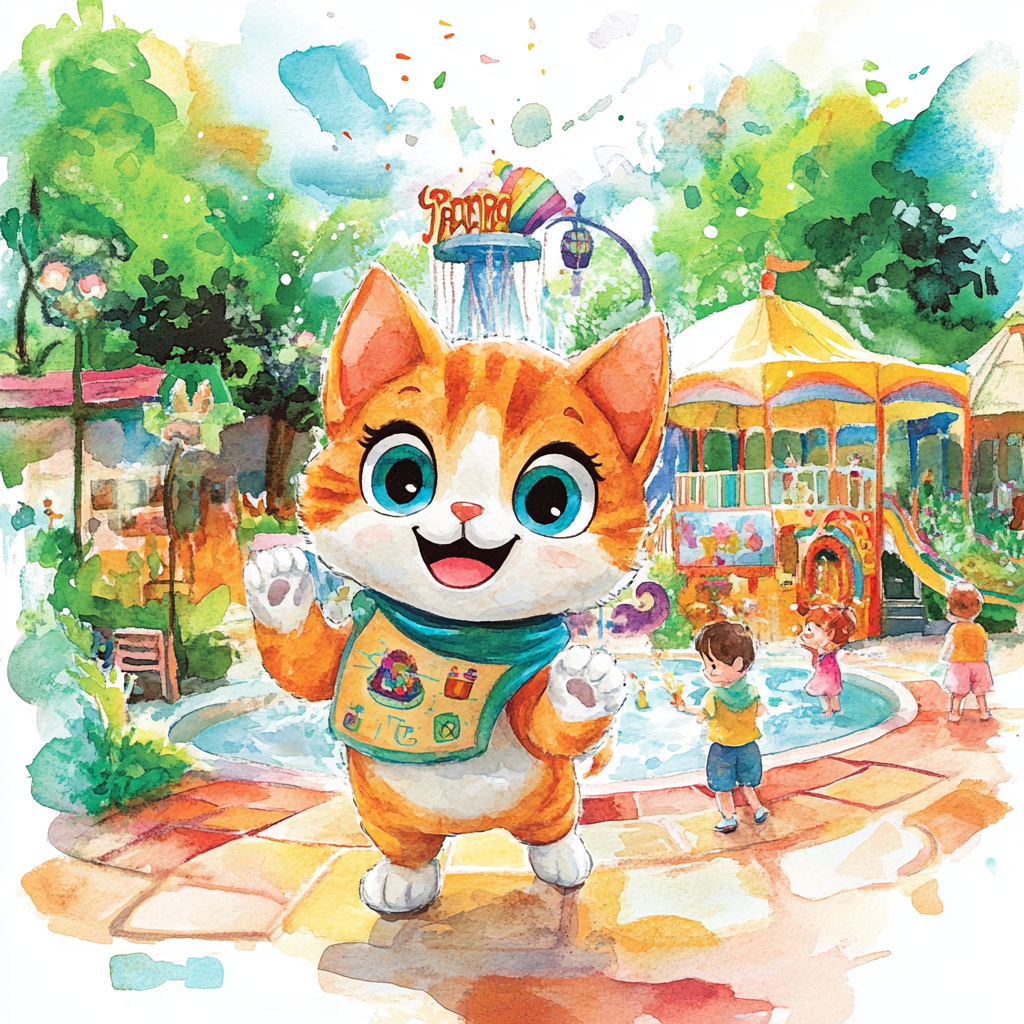 Tango's Magical Adventure: A Vibrant Watercolor Illustration