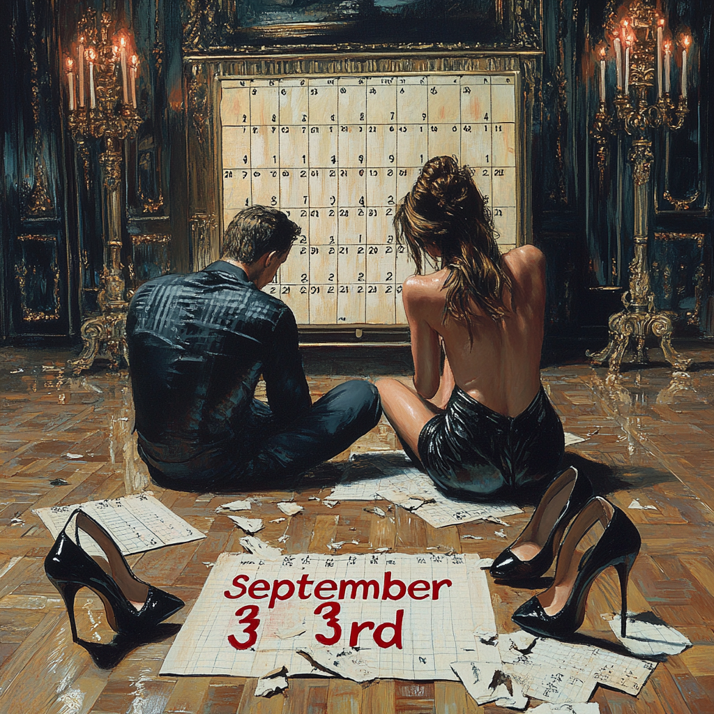 Tango Dancers with September 3rd Calendar Pages