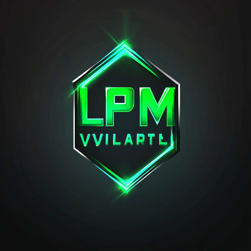 Tech-inspired 'LPM Virtual' logo with dynamic overlay