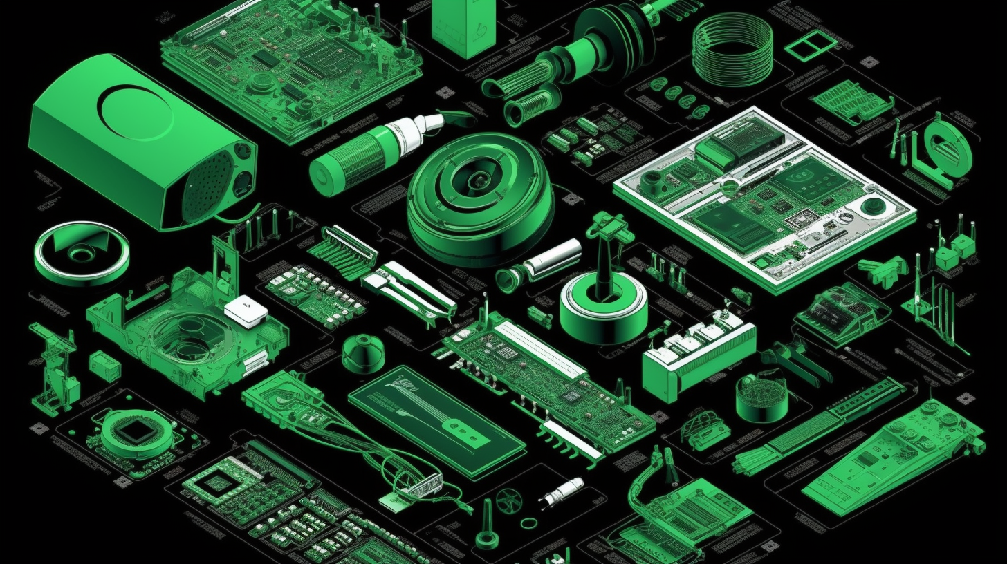 Technical diagram with electronic device components in detail.