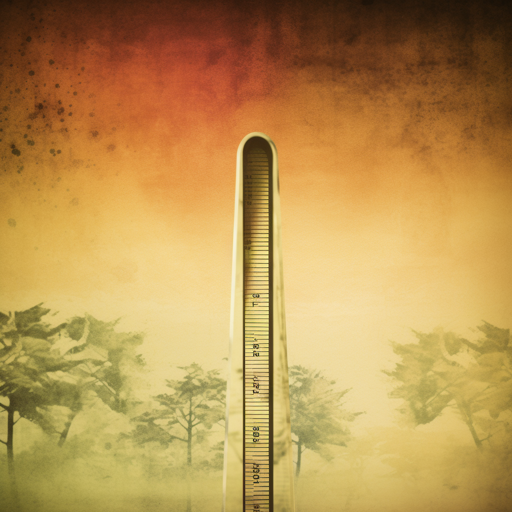 Temperature Display with Tree Silhouette Background