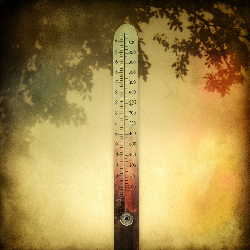 Temperature thermometer showing Celsius and Fahrenheit