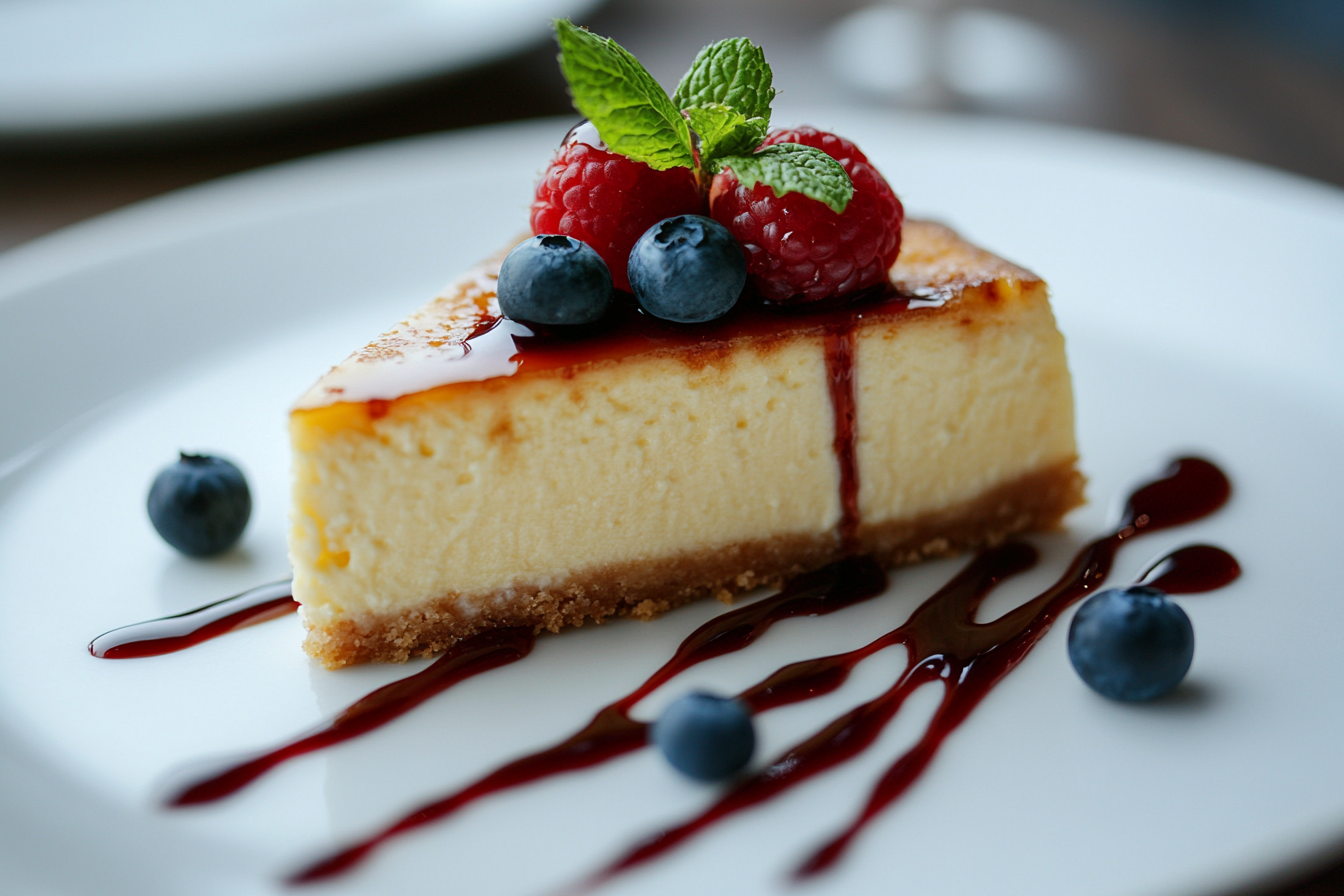 Tempting close-up shot of luxurious cheesecake ingredient.