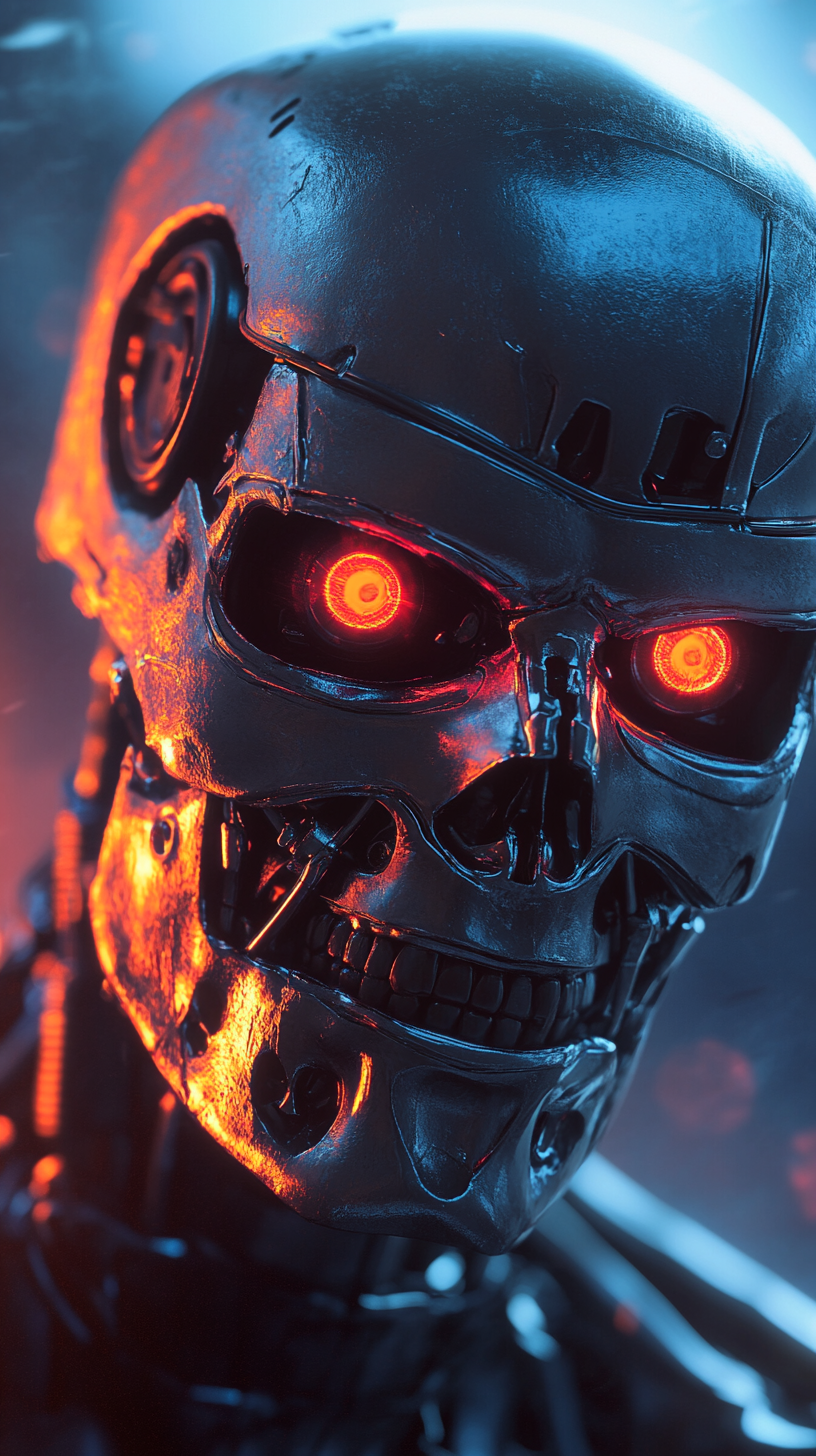 Terminator Genesis movie poster with hyper realistic details.