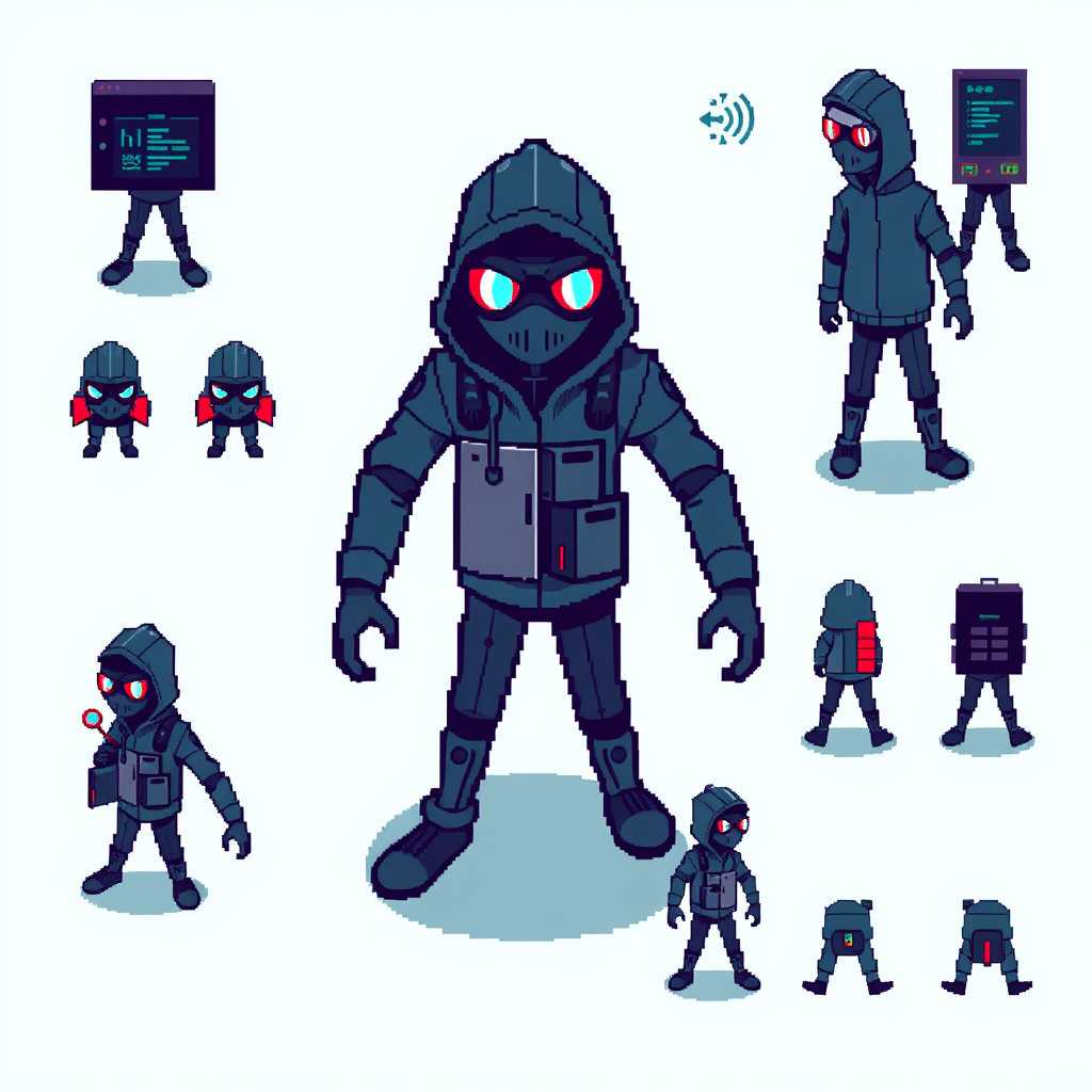 The 8-bit Hacker Character Sprite Sheet
