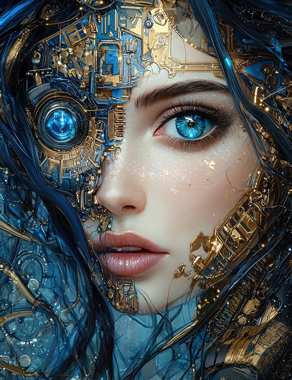 The AI Goddess: A Surreal Portrait