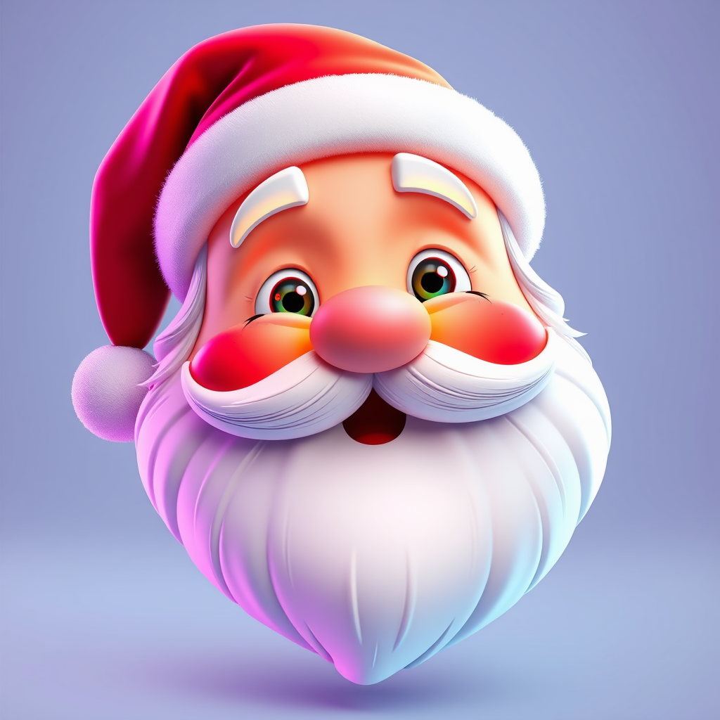 The Adorable 3D Cartoon Santa Claus Face