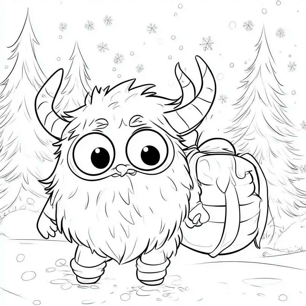 The Adorable Krampus Stomping Through a Snowy Forest