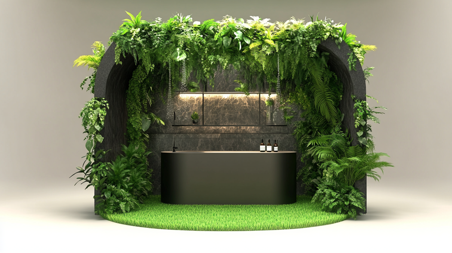 The Arboretum Island Pop-Up Booth with Greenery