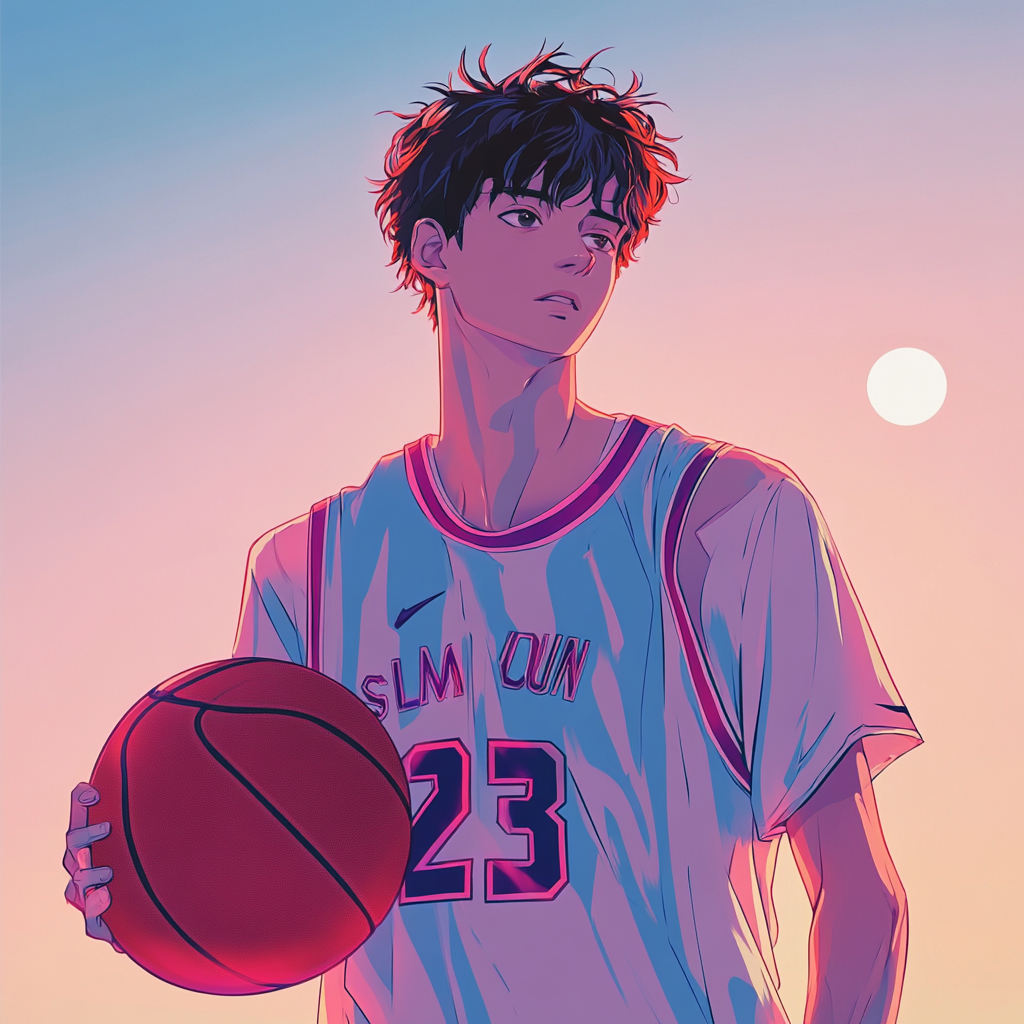 The Basketball Player in Anime Style