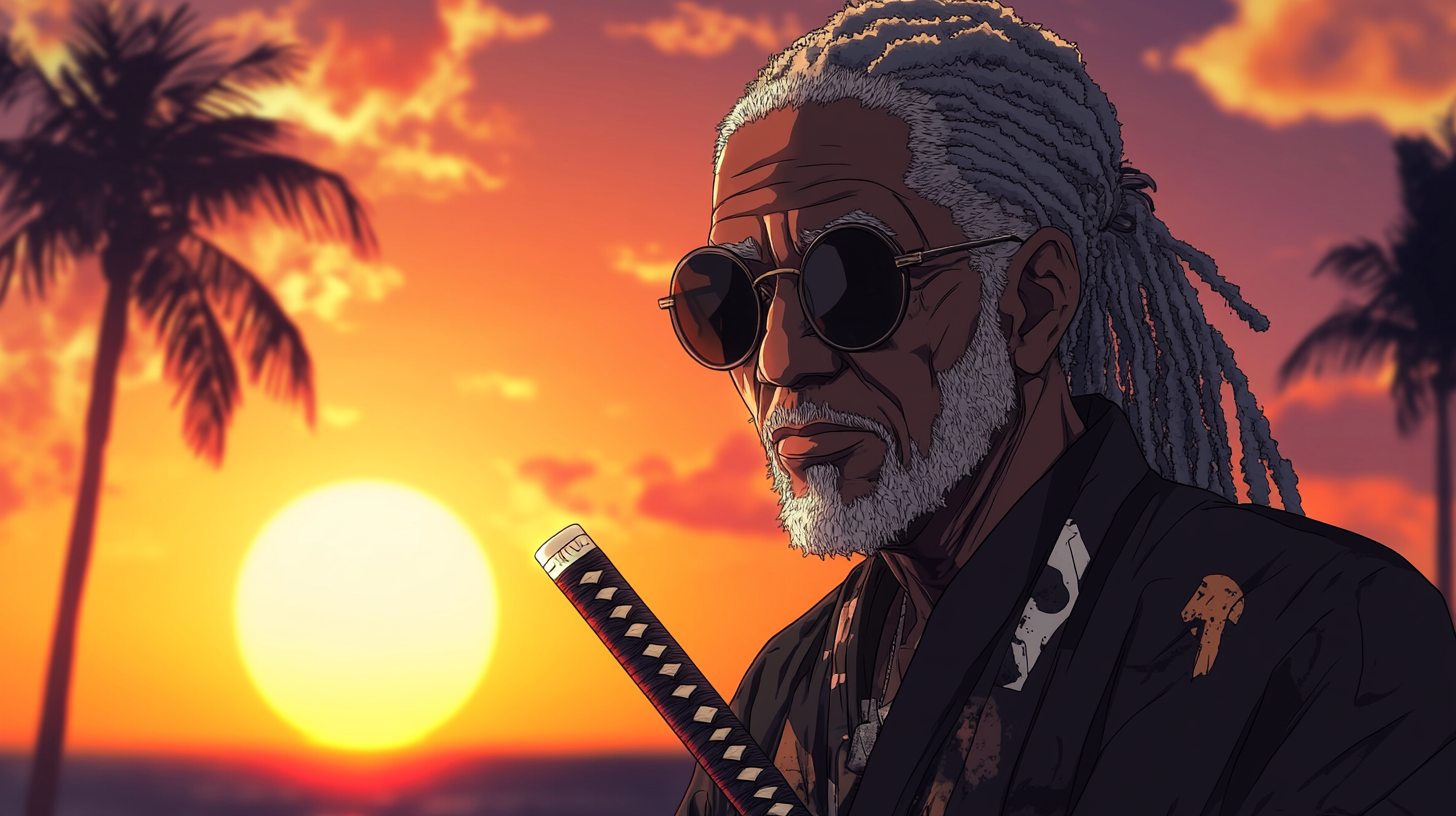 The Blind Jamaican Samurai at Sunset