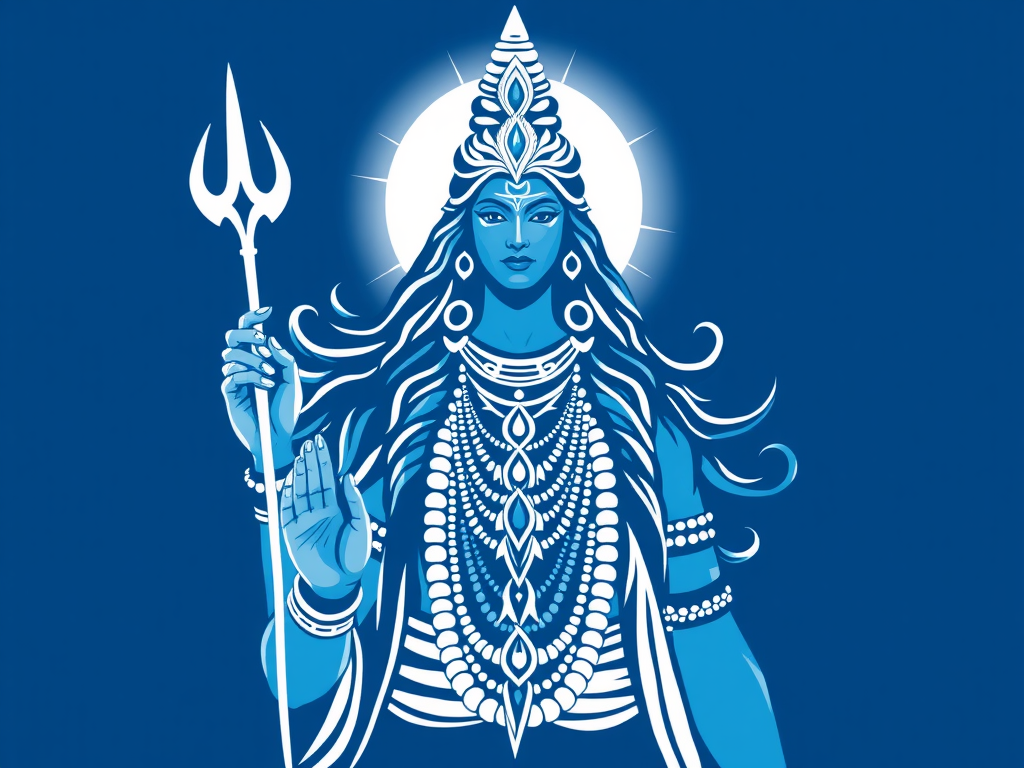 The Blue and White Design of Lord Shiva Parvati