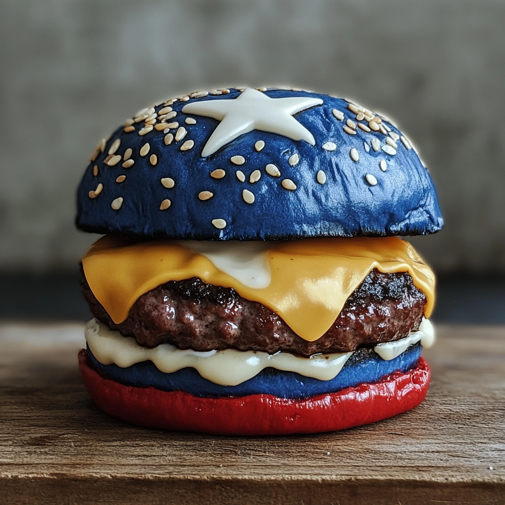 The Burger with Blue Bun and Star