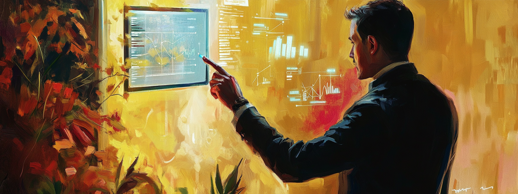 The Businessman's Futuristic Office Touchscreen Painting