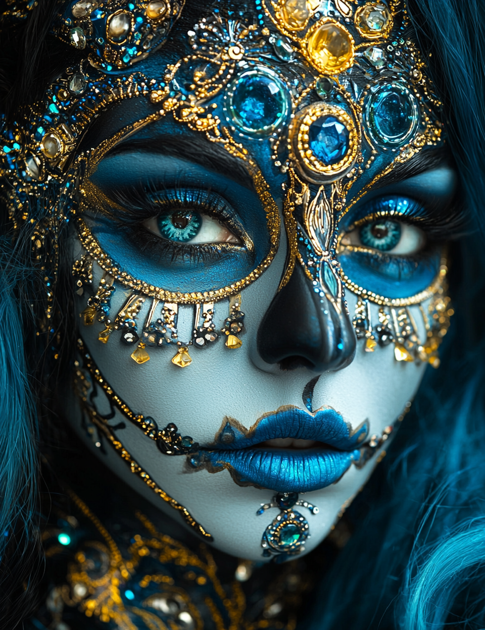 The Catrina Goddess: Surreal Futuristic Portrait