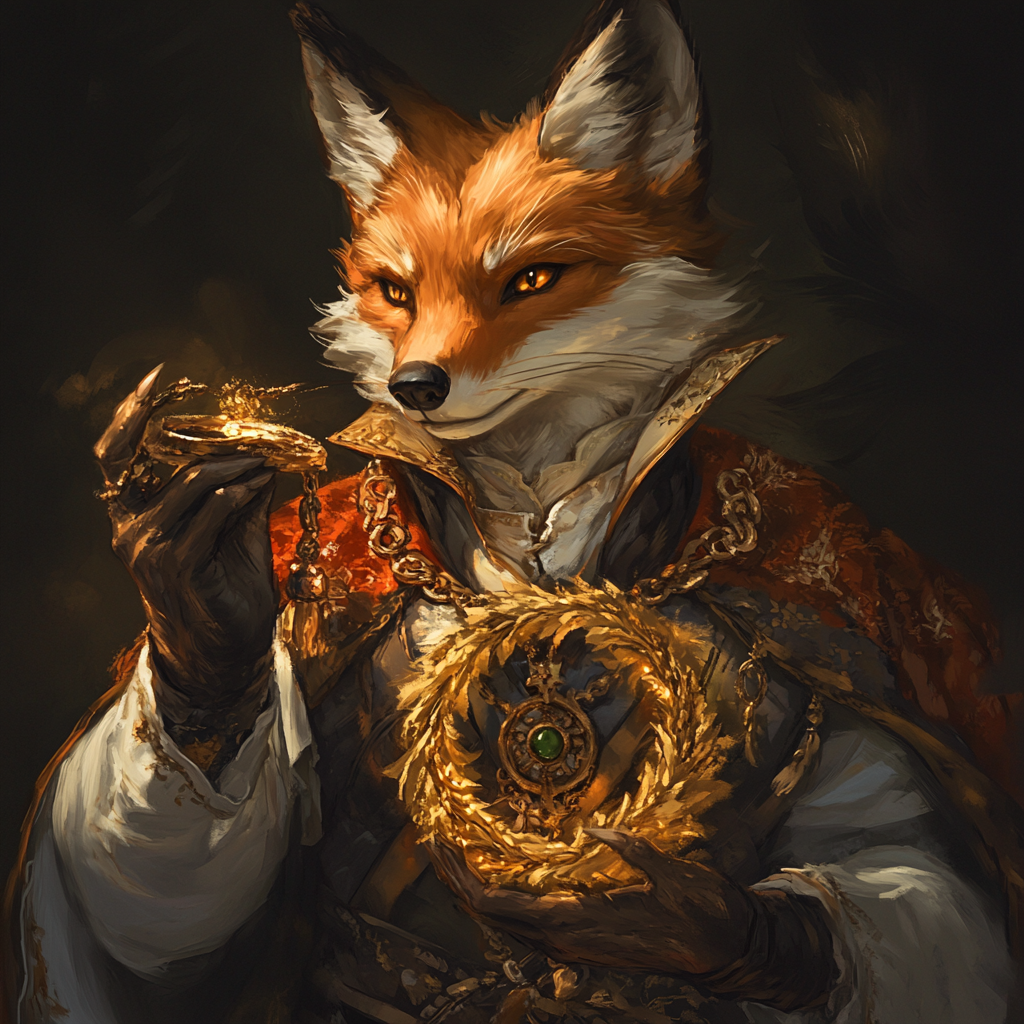 The Charismatic Feywild Fox-Headed Thief with Golden Wreath