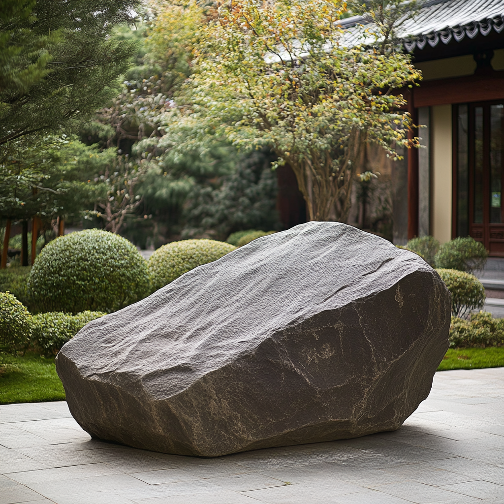 The Chinese rock in the stable yard.