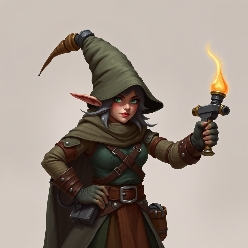 The Classy Lady Gnome, Wizard Engineer in DND Style