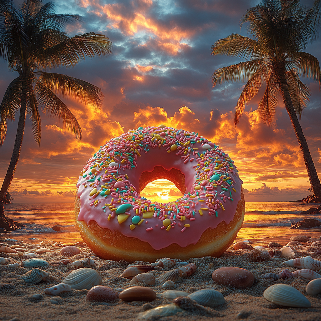 The Colorful Donut at Jamaican Beach Sunrise