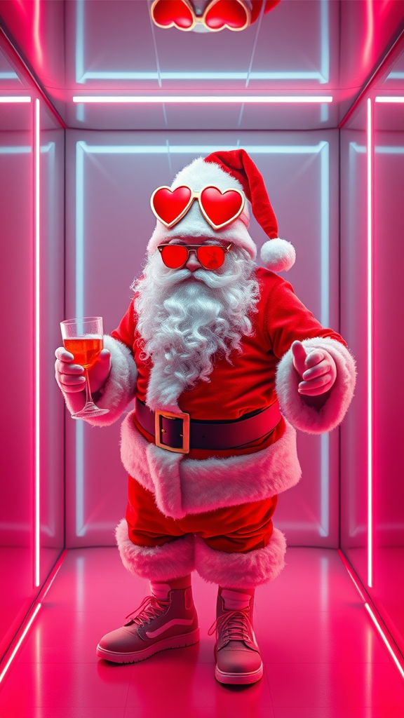The Cool Santa at Neon Christmas Party