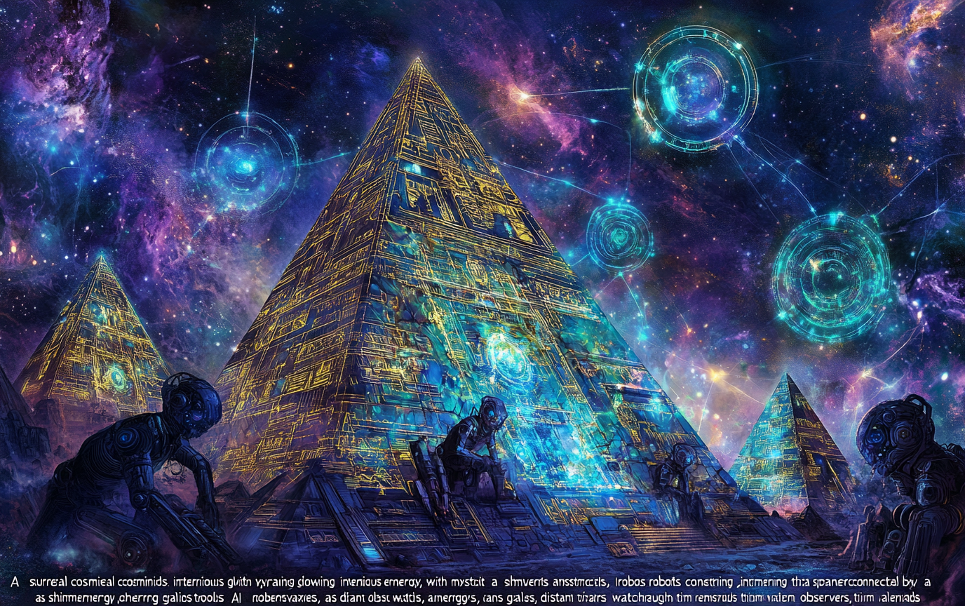 The Cosmic Pyramid Construction by AI Robots