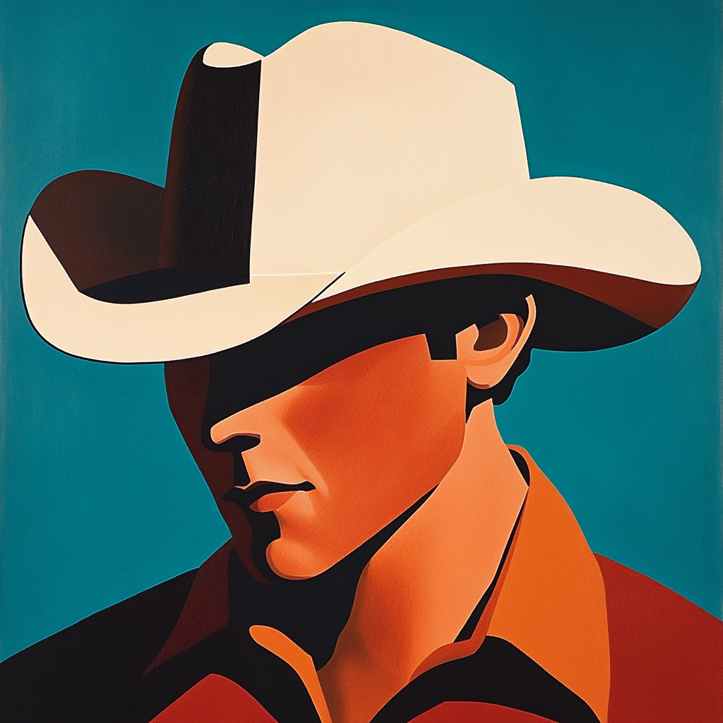 The Cowboy in Bold, High-Contrast Ault Style