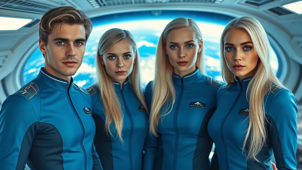 The Crew: Blue-Eyed Youths on Starship Orbiting Earth