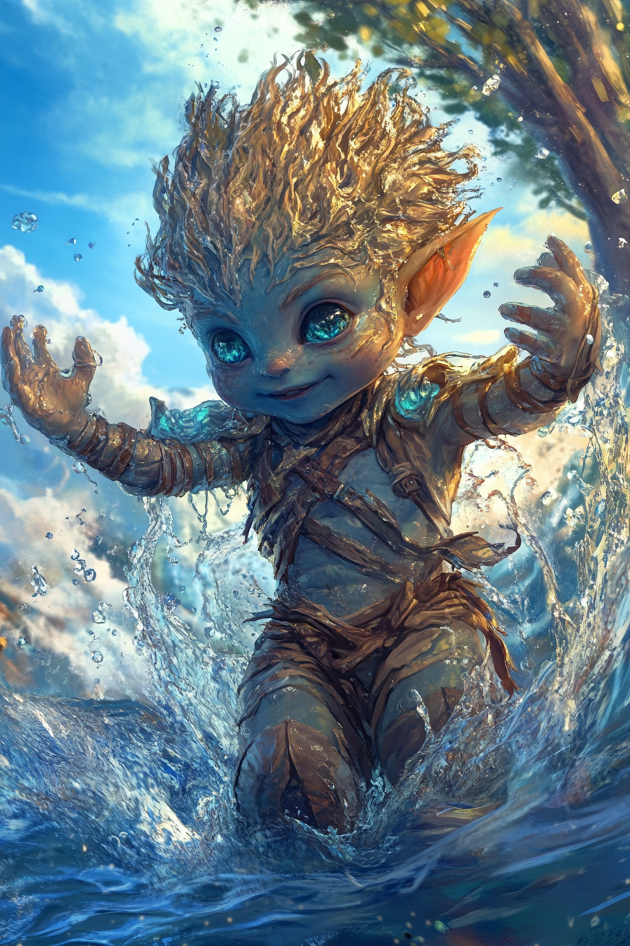 The Cute Baby Water Elemental in Majestic Lake