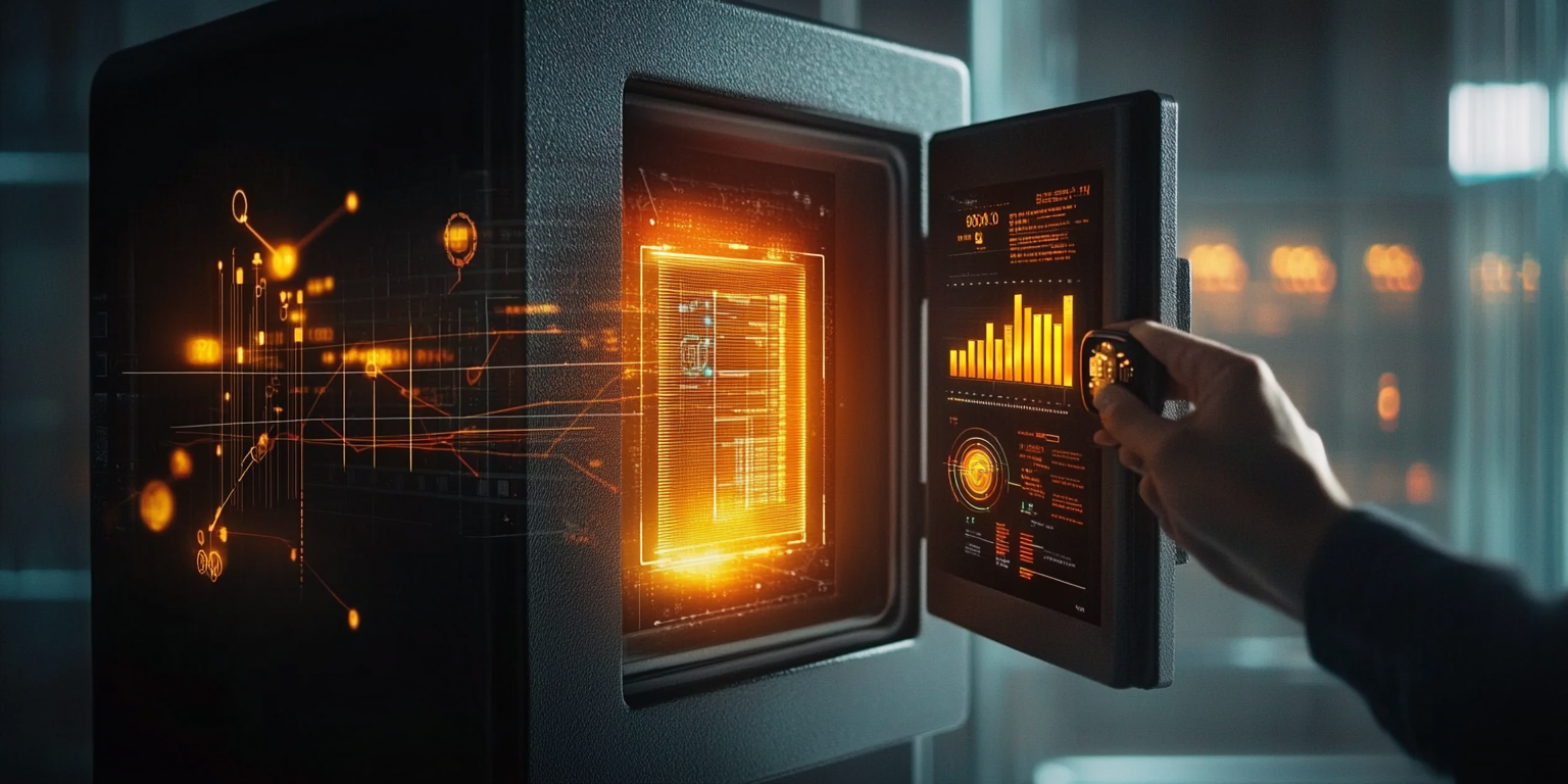 The Data Safe with Digital Key and Graphs