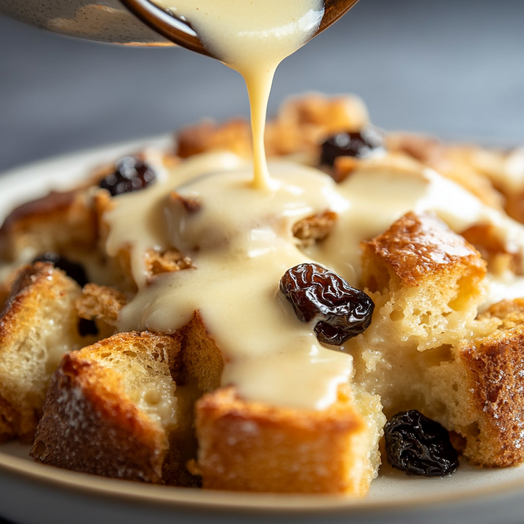 The Decadent Bread Pudding with Vanilla Sauce