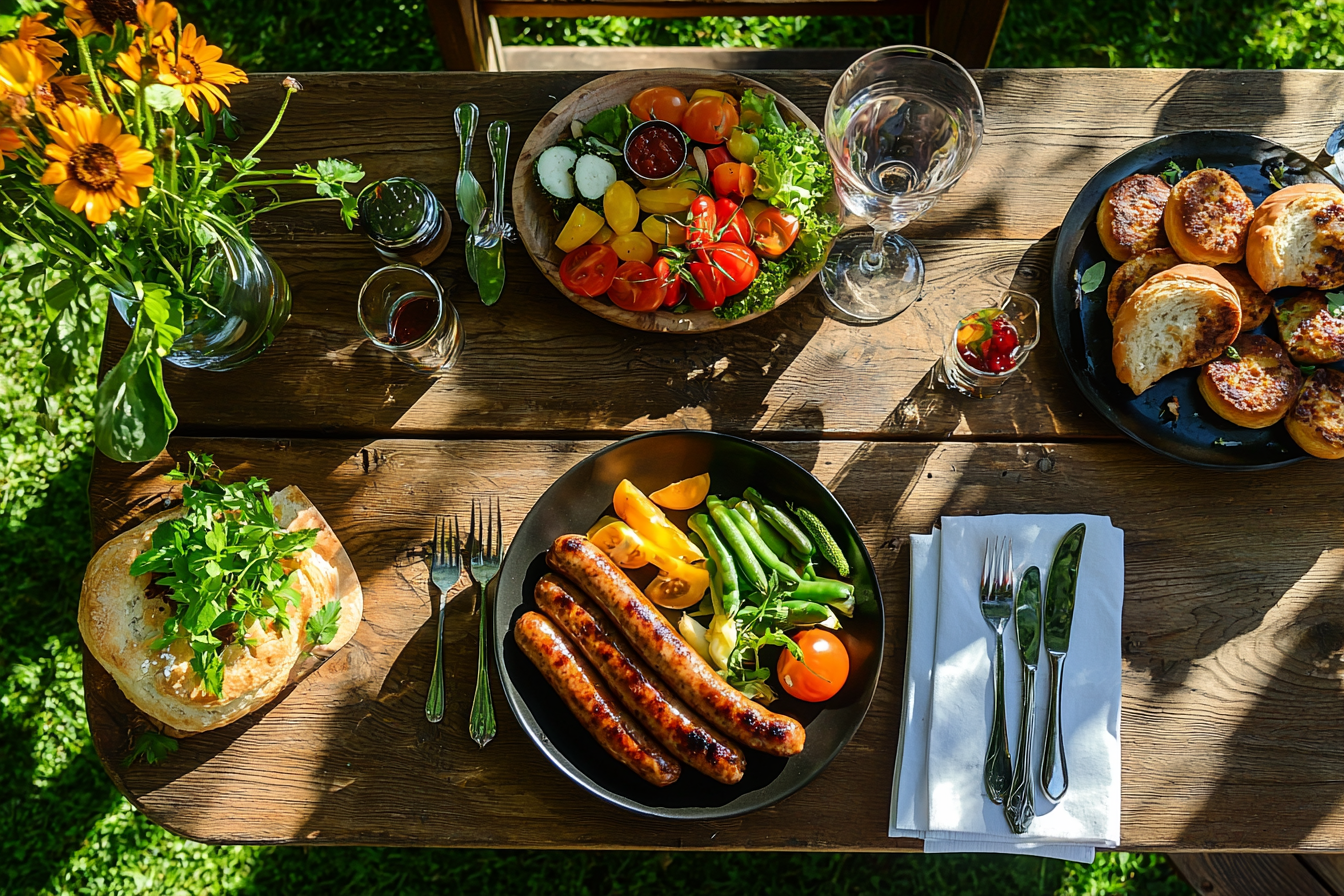 The Delicious Breakfast in a Summer Garden